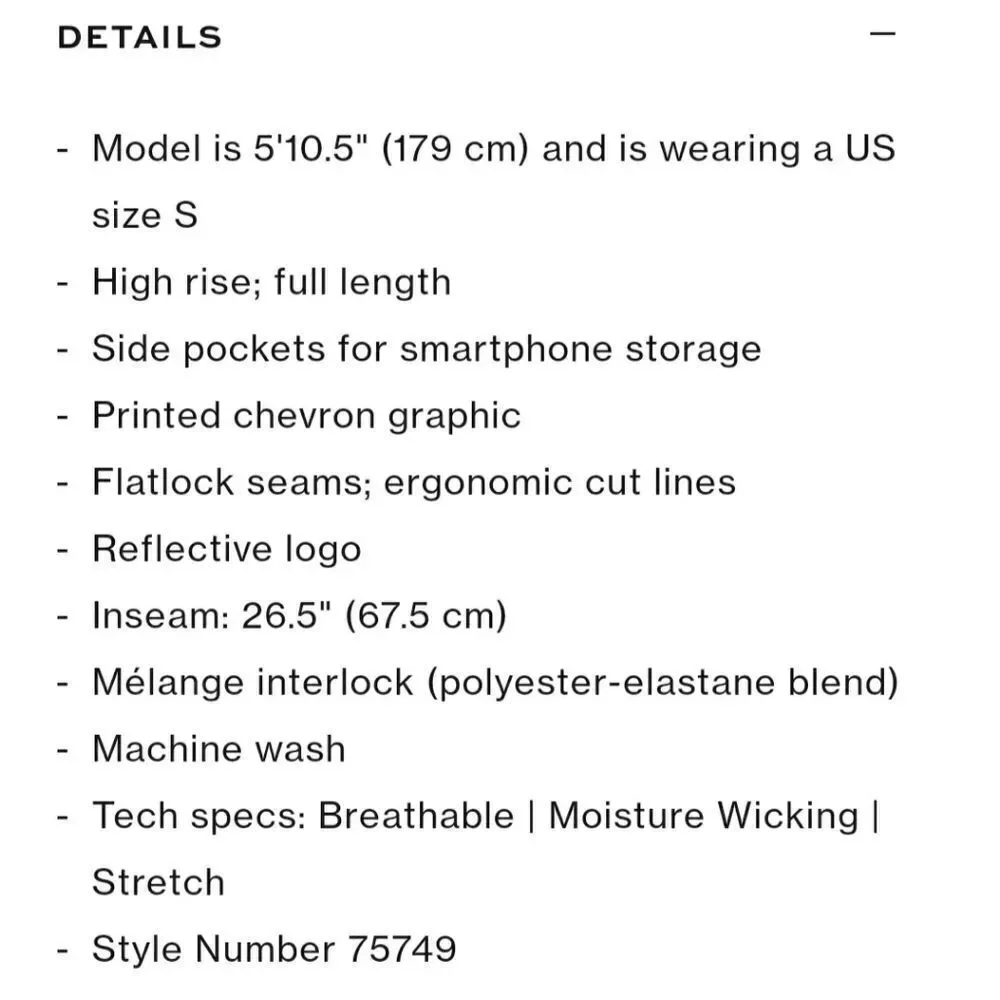 Tory Sport High-Rise Compression Leggings Sz XS